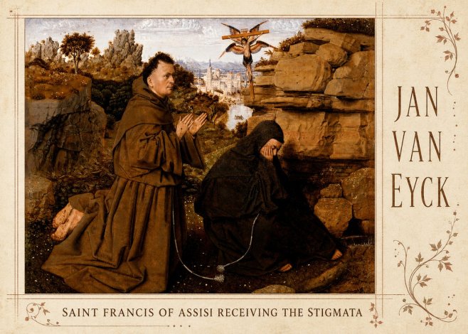 Jan van Eyck Saint Francis of Assisi Receiving the Stigmata No3 - Poszter