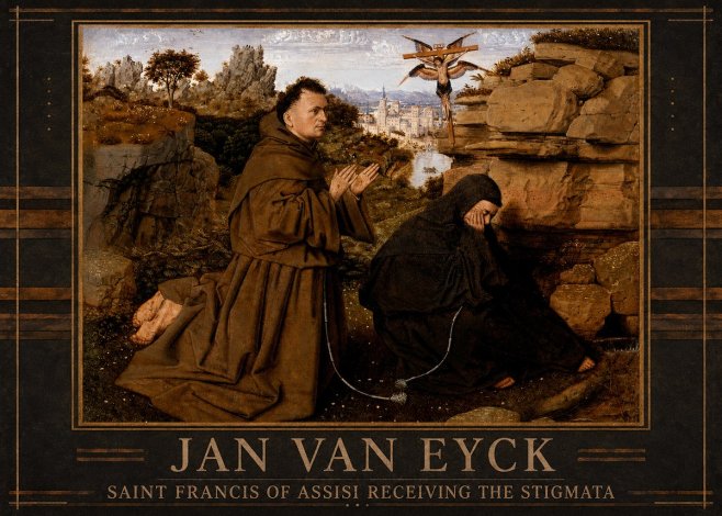 Jan van Eyck Saint Francis of Assisi Receiving the Stigmata No4 - Poszter