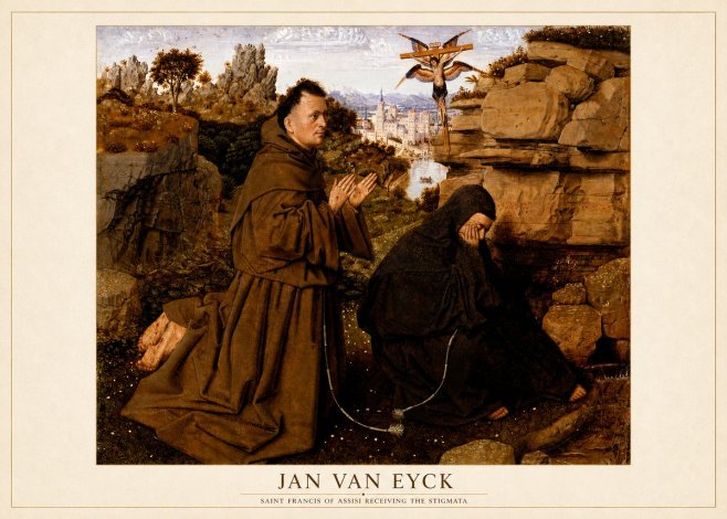 Jan van Eyck Saint Francis of Assisi Receiving the Stigmata No5 - Poszter