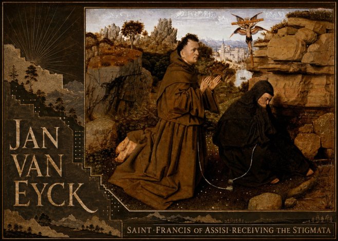 Jan van Eyck Saint Francis of Assisi Receiving the Stigmata No6 - Poszter