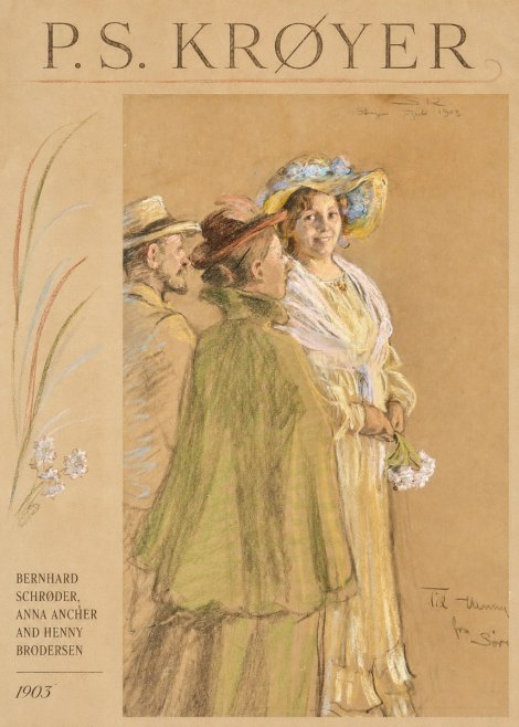 P.S. Krøyer Bernhard Schrøder, Anna Ancher and Henny Brodersen No3 - Poszter