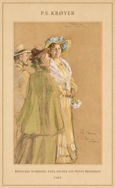 P.S. Krøyer Bernhard Schrøder, Anna Ancher and Henny Brodersen No4 - Poszter