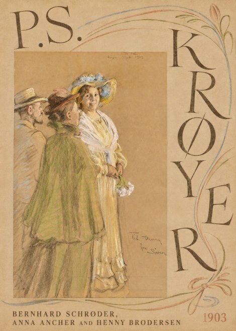 P.S. Krøyer Bernhard Schrøder, Anna Ancher and Henny Brodersen No5 - Poszter