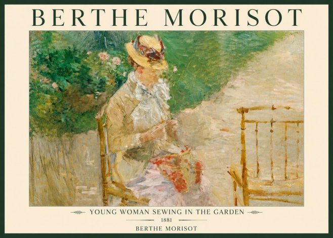 Berthe Morisot Young Woman Sewing in the Garden No2 - Poszter