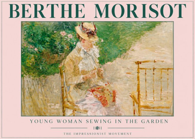 Berthe Morisot Young Woman Sewing in the Garden No5 - Poszter