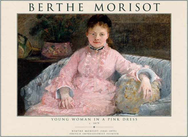 Berthe Morisot Young Woman in a Pink Dress I No1 - Poszter