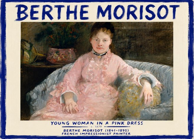 Berthe Morisot Young Woman in a Pink Dress I No3 - Poszter
