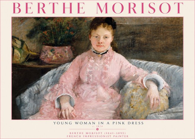 Berthe Morisot Young Woman in a Pink Dress I No4 - Poszter