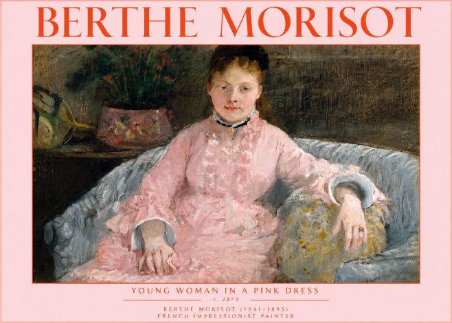 Berthe Morisot Young Woman in a Pink Dress I No5 - Poszter