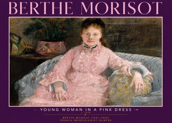Berthe Morisot Young Woman in a Pink Dress I No6 - Poszter