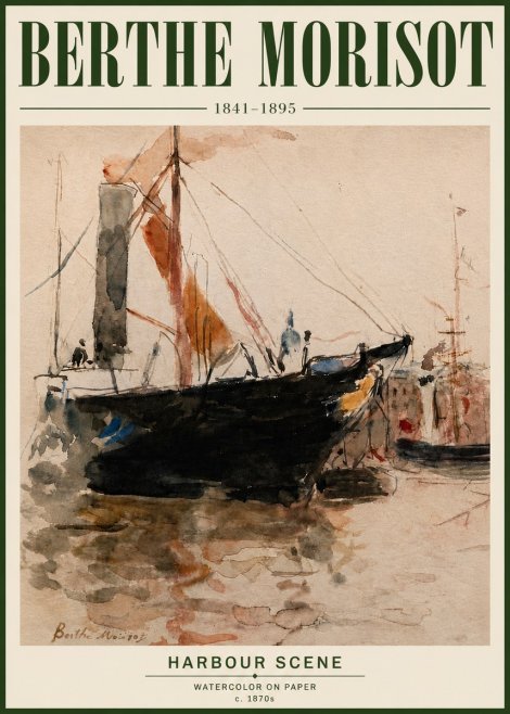 Berthe Morisot Harbour Scene No6 - Poszter