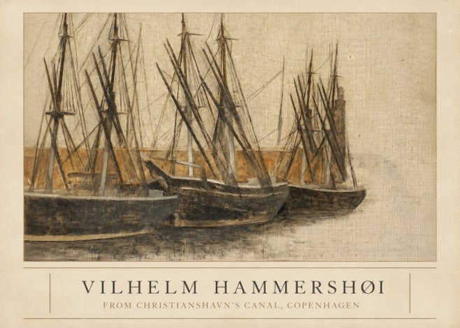 Vilhelm Hammershøi From Christianshavn's Canal, Copenhagen No3 - Poszter