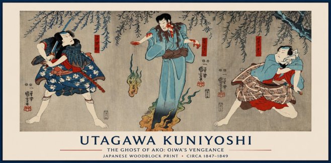 Utagawa Kuniyoshi The Ghost of Ako: Oiwa's Vengeance No1 - Poszter