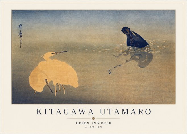 Kitagawa Utamaro Heron and Duck No3 - Poszter