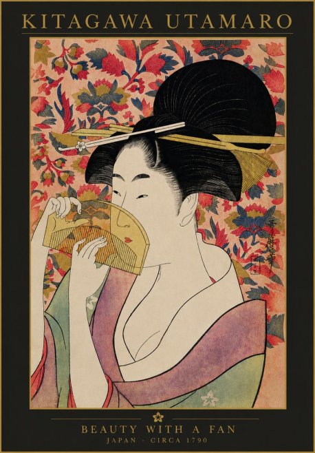 Kitagawa Utamaro Beauty with a Fan II No4 - Poszter