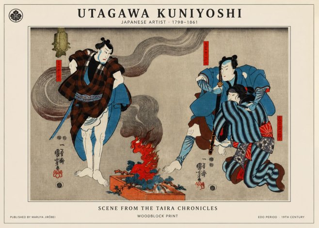 Utagawa Kuniyoshi Scene from the Taira Chronicles No1 - Poszter