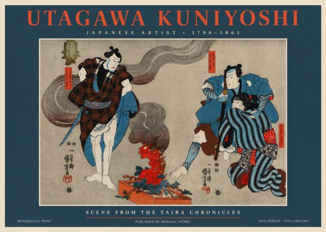Utagawa Kuniyoshi Scene from the Taira Chronicles No2 - Poszter