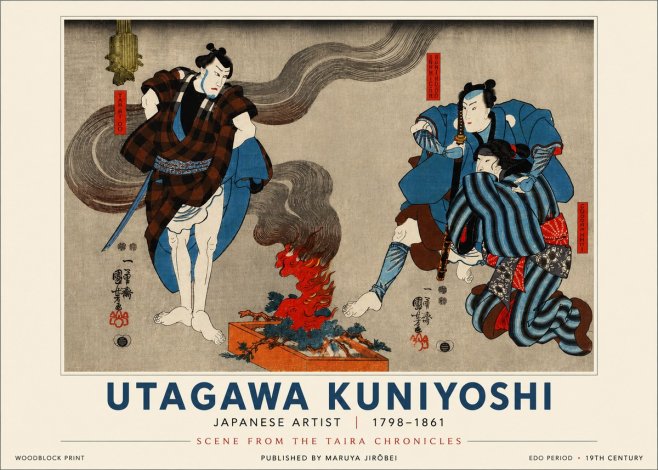Utagawa Kuniyoshi Scene from the Taira Chronicles No3 - Poszter