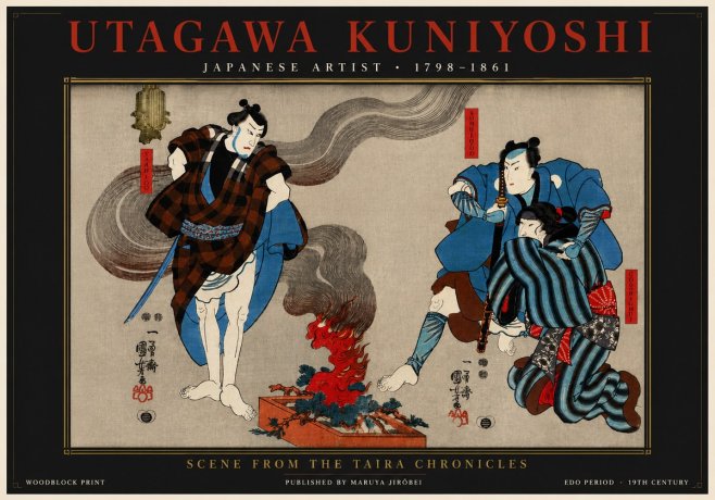 Utagawa Kuniyoshi Scene from the Taira Chronicles No4 - Poszter