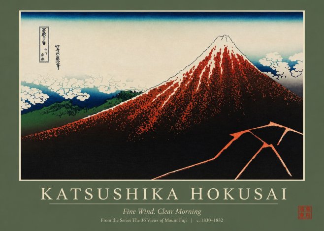 Katsushika Hokusai Fine Wind, Clear Morning No2 - Poszter