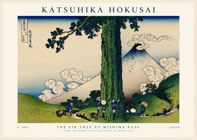 Katsushika Hokusai The Fir Tree at Mishima Pass No1 - Poszter