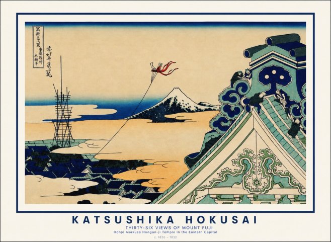 Katsushika Hokusai Honjo Asakusa Hongan-ji Temple in the Eastern Capital No1 - Poszter