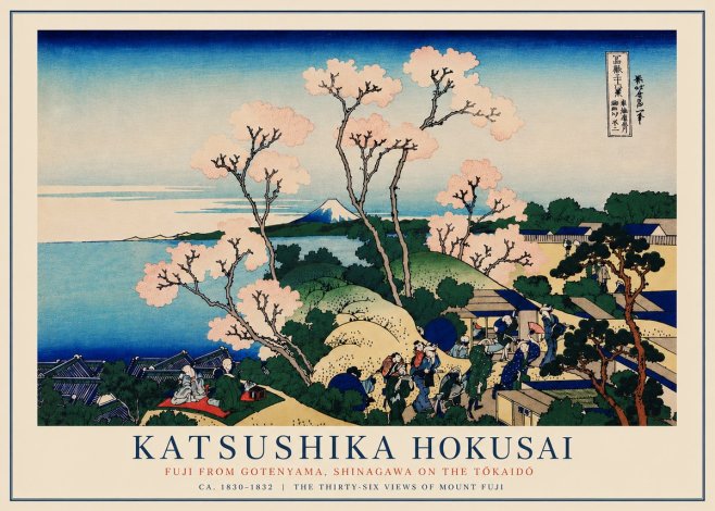 Katsushika Hokusai Fuji from Gotenyama, Shinagawa on the Tōkaidō No5 - Poszter