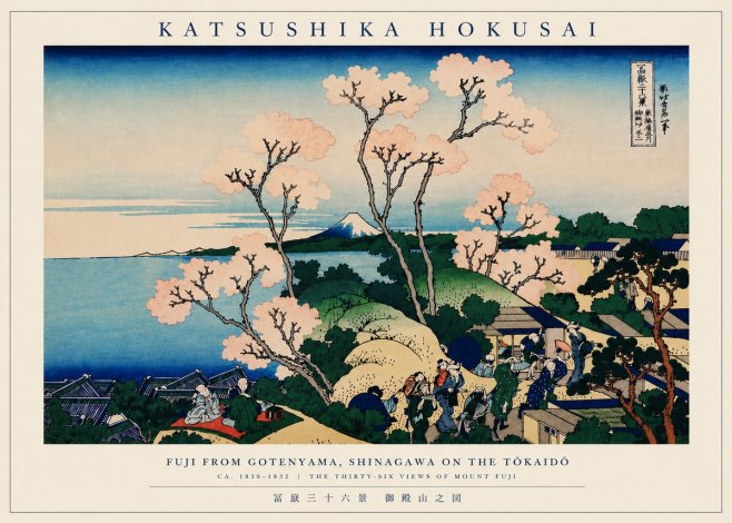 Katsushika Hokusai Fuji from Gotenyama, Shinagawa on the Tōkaidō No6 - Poszter