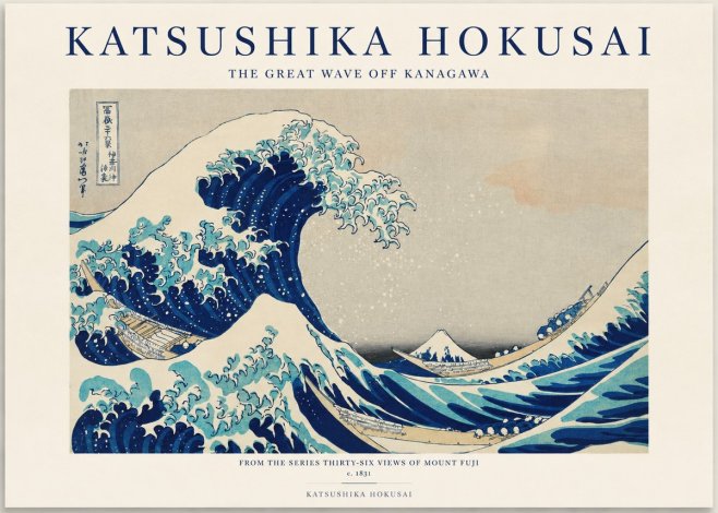 Katsushika Hokusai The Great Wave off Kanagawa I No1 - Poszter