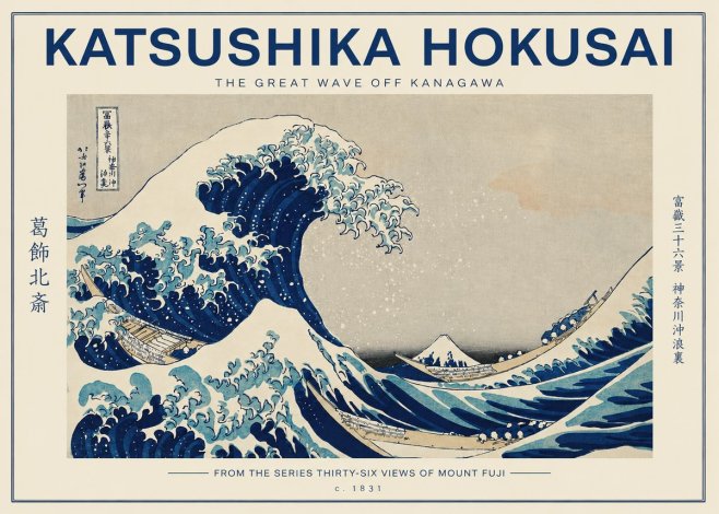 Katsushika Hokusai The Great Wave off Kanagawa I No2 - Poszter