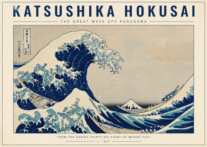 Katsushika Hokusai The Great Wave off Kanagawa I No5 - Poszter