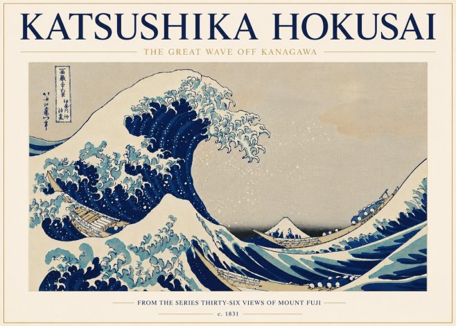 Katsushika Hokusai The Great Wave off Kanagawa I No7 - Poszter