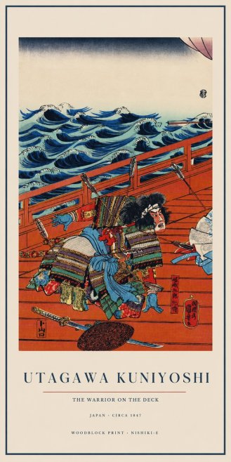 Utagawa Kuniyoshi The Warrior on the Deck No1 - Poszter