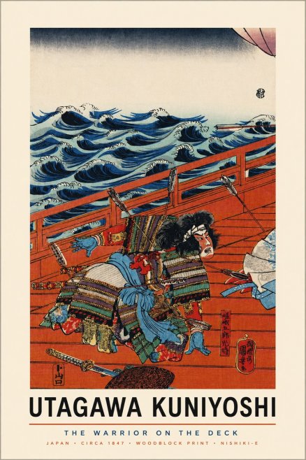 Utagawa Kuniyoshi The Warrior on the Deck No3 - Poszter