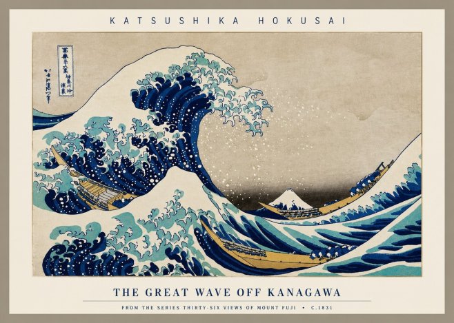 Katsushika Hokusai The Great Wave off Kanagawa II No3 - Poszter