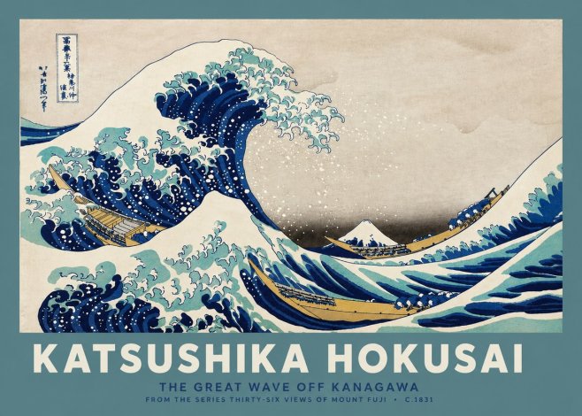 Katsushika Hokusai The Great Wave off Kanagawa II No4 - Poszter