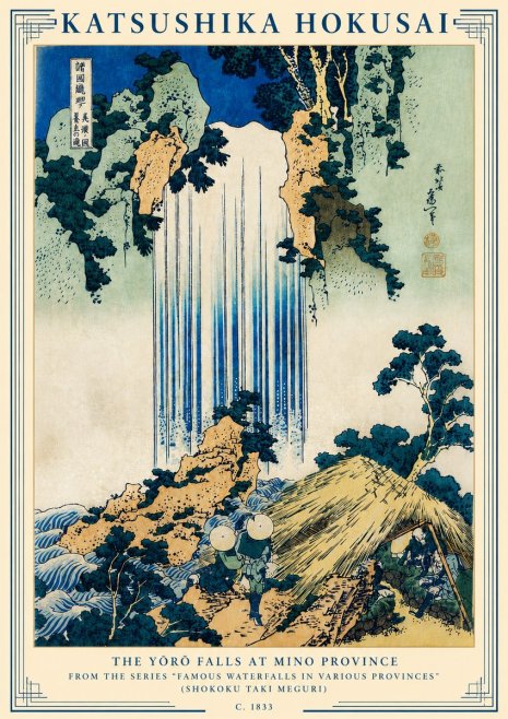 Katsushika Hokusai The Yōrō Falls at Mino Province No3 - Poszter