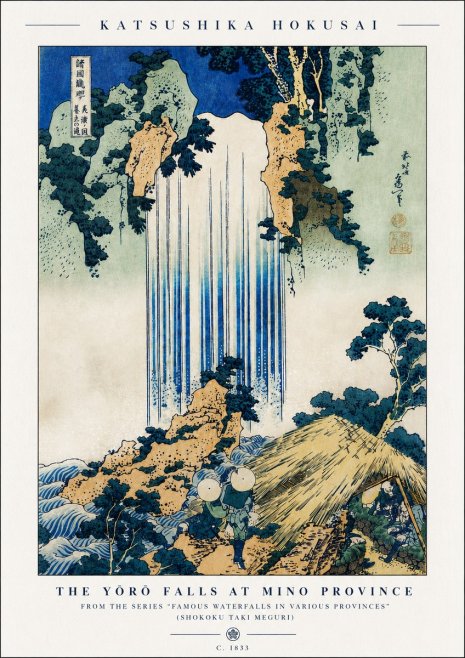 Katsushika Hokusai The Yōrō Falls at Mino Province No5 - Poszter