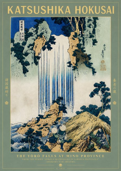 Katsushika Hokusai The Yōrō Falls at Mino Province No6 - Poszter