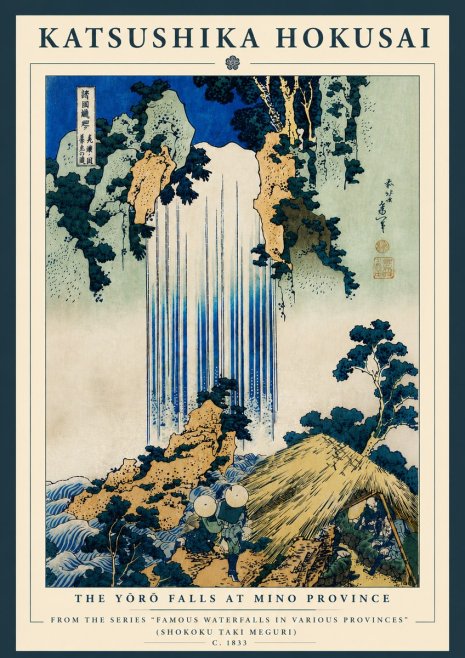 Katsushika Hokusai The Yōrō Falls at Mino Province No8 - Poszter