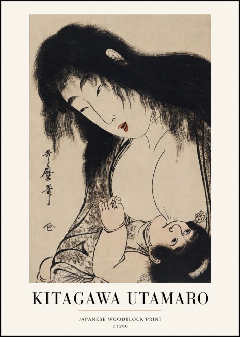 Kitagawa Utamaro Mother Nursing Her Child No1 - Poszter