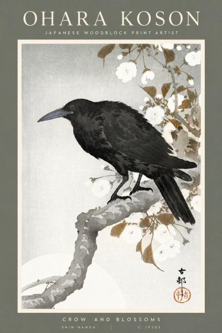 Ohara Koson Crow and Blossoms I No2 - Poszter