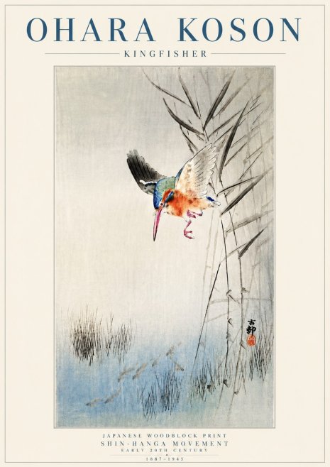 Ohara Koson Kingfisher No6 - Poszter