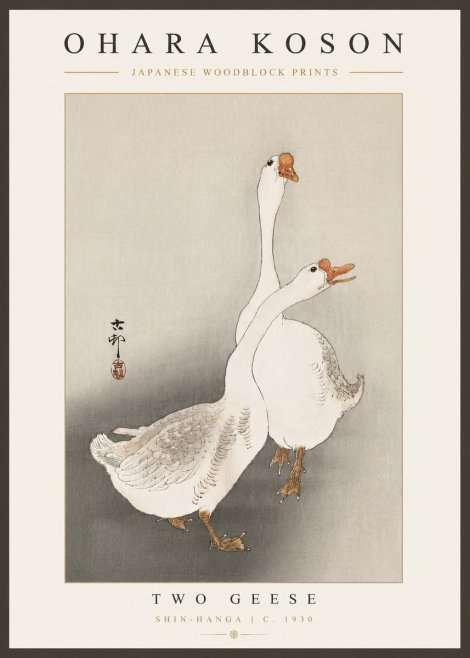 Ohara Koson Two Geese No4 - Poszter