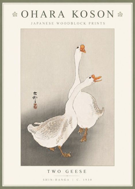 Ohara Koson Two Geese No5 - Poszter