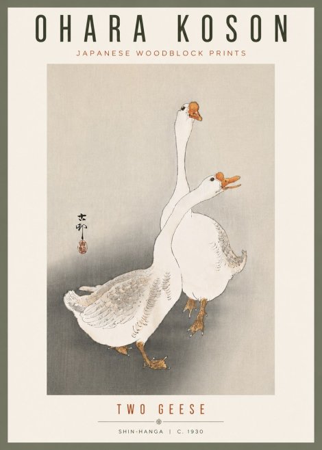 Ohara Koson Two Geese No6 - Poszter