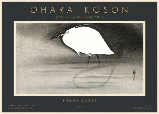 Ohara Koson Snowy Egret No2 - Poszter