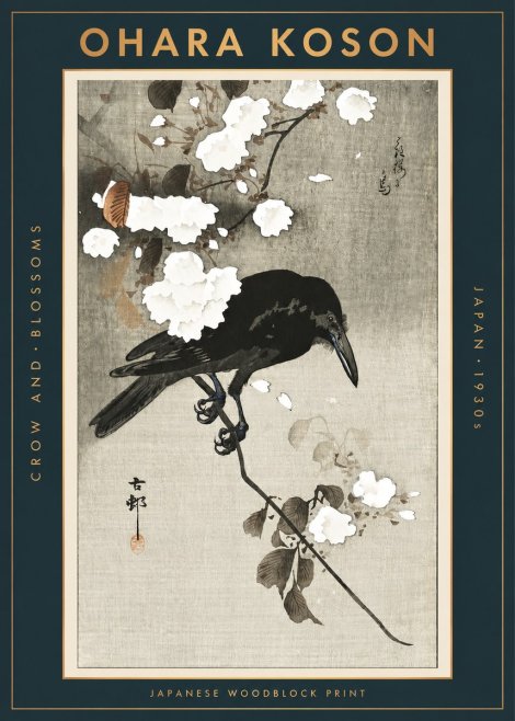 Ohara Koson Crow and Blossoms II No2 - Poszter