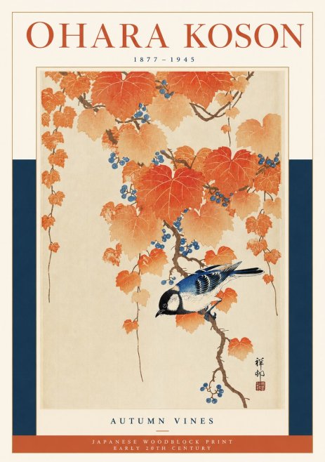 Ohara Koson Autumn Vines No2 - Poszter