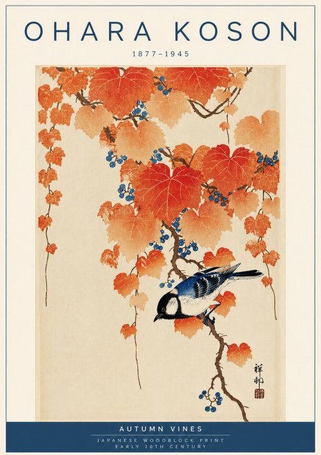 Ohara Koson Autumn Vines No4 - Poszter